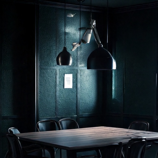 Salle d'interrogatoire sombre