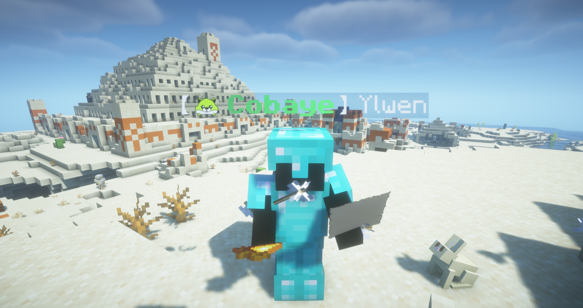 Ylwen devant la ruine du désert