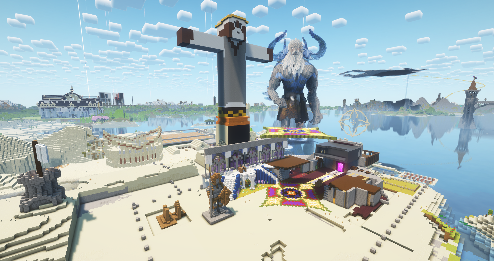 Statue de Veniw à côté de la statue construite par la ville de Kraven